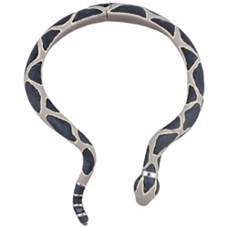 Колье Змея (эмаль черная, серая; покрытие родий) 50см, Есть комплект