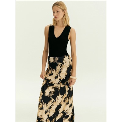 Юбка а-силуэта из вискозы, S1055/carn