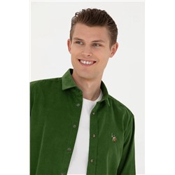 Erkek Yeşil Uzun Kollu Gömlek