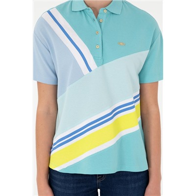Kadın Mint Polo Yaka Tişört