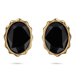 Пусеты Сияние (кристаллы SW черные; покрытие золото), Есть комплект