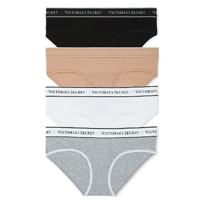 Victoria's Secret 4-Pack Logo Cotton Hiphugger Panties