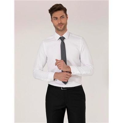 Beyaz Slim Fit Uzun Kollu Gömlek