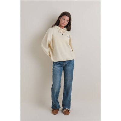 Sudadera capucha felpa amarillo