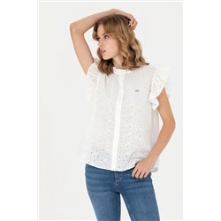 Kadın Beyaz Kısa Kollu Gömlek