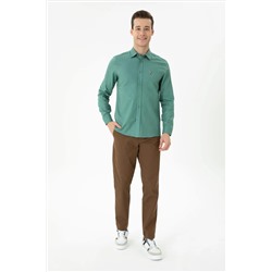 Erkek Mint Uzun Kollu Gömlek