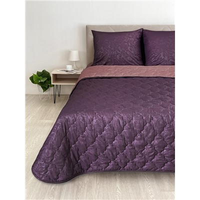 Комплект постельного белья с одеялом New Style КМ-025 баклажан-бордо