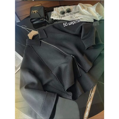 Женское короткое пальто на молнии из смесовой шерсти ЗАР*А