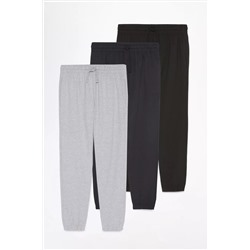 Pack de 3 pantalones jogger básicos