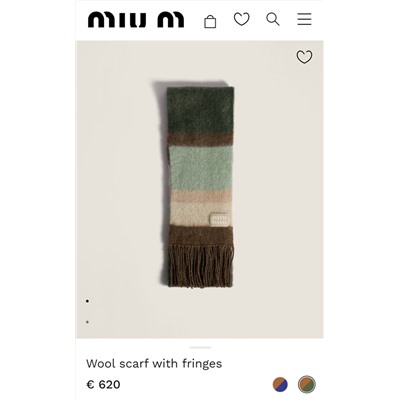 Теплый шерстяной шарф МИУ МИ*У