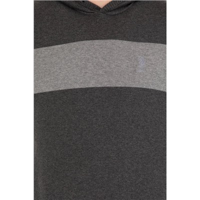 Erkek Antrasit Melanj Kapüşonlu Triko Kazak