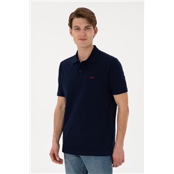 Erkek Regular Fit Polo Yaka Lacivert Basic Tişört
