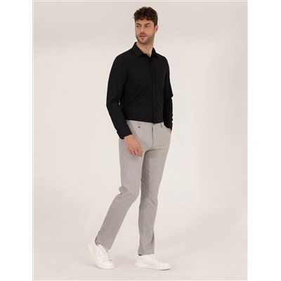 Siyah Slim Fit Oxford Gömlek