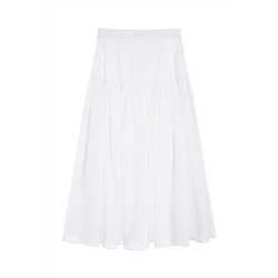 Falda midi Blanco