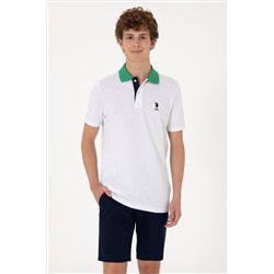 Erkek Regular Fit Polo Yaka Beyaz Tişört