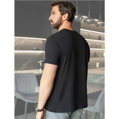 Футболка полуприлегающего кроя с принтом из премиального хлопка