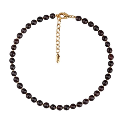 Колье Селена (гранат 8мм; покрытие золото) 40-45см