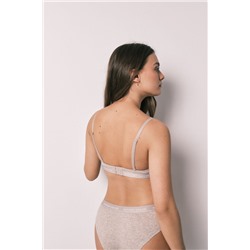 Sujetador clásico algodón canalé marrón BEAUTIFUL