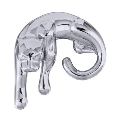 Брошь Пантера (кристаллы SW белые; покрытие родий), Есть комплект