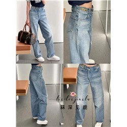 Свободные прямые джинсы из выстиранного хлопка СЕЛИ*Н