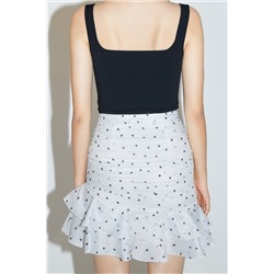 Falda avolantada Blanco y negro