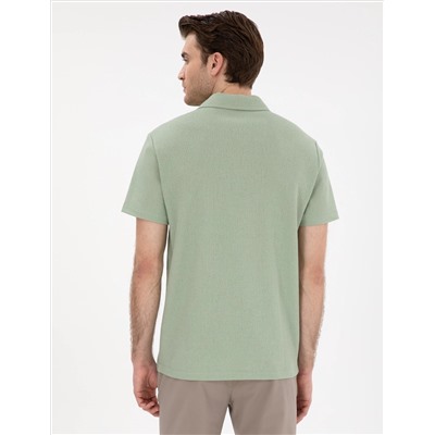 Çağla Yeşili Slim Fit Polo Yaka Tişört