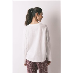 Camiseta manga larga 100% algodón blanca