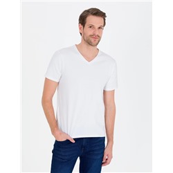 Beyaz Slim Fit Basic Tişört