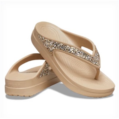Women's Crocs Sloane Glitter Wedge Flip