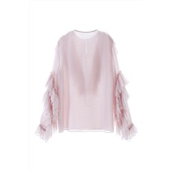 Blusa avolantada de seda Rosa empolvado