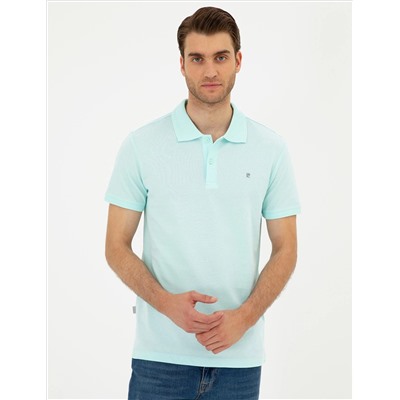 Su Yeşili Slim Fit Basic Tişört