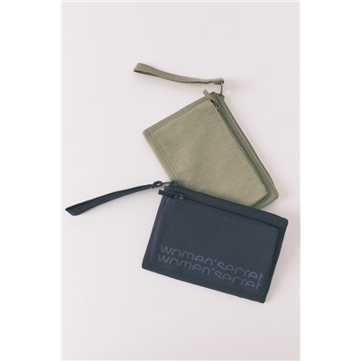 Monedero mini nylon azul