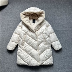 Женское утепоенное пальто куртка с капюшоном БОЛЬШИХ размеров, экспорт в Россию  FUNDA*Y