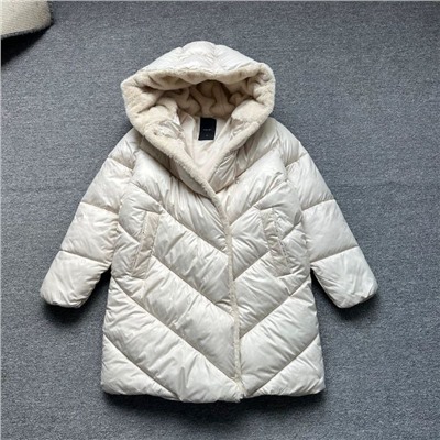 Женское утепоенное пальто куртка с капюшоном БОЛЬШИХ размеров, экспорт в Россию  FUNDA*Y