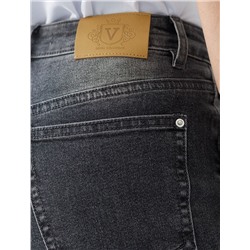 Джинсы классические с декоративной стиркой из эластичного денима