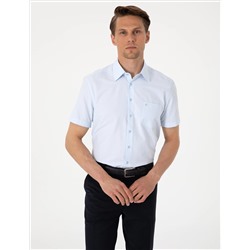 Açık Mavi Regular Fit Kısa Kollu Gömlek