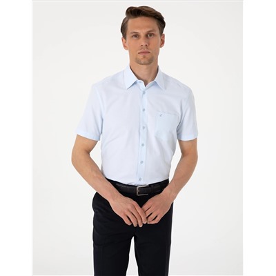 Açık Mavi Regular Fit Kısa Kollu Gömlek