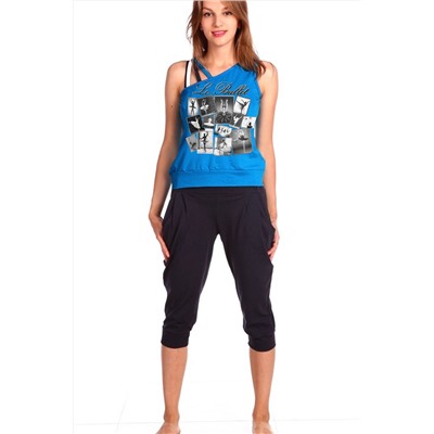 Женский домашний костюм с бриджами и майкой 33м