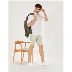 Haki Slim Fit Bermuda Şort