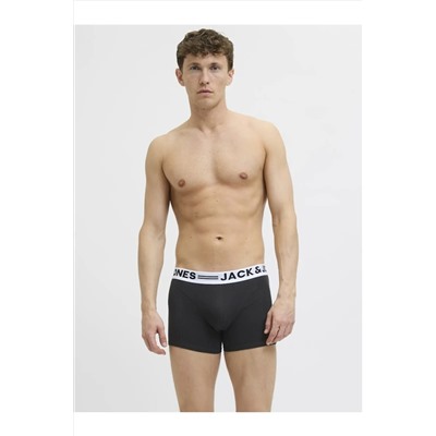 Jack & Jones Erkek Mavi Sense Trunks 3-pack Noos Boxer 12081832-Darkgrey