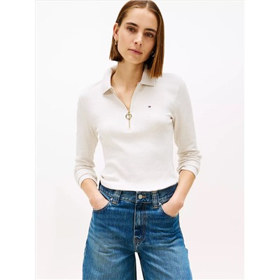 Long-Sleeve Zip Slim Fit Polo