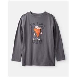 Boys Thanksgiving Pie Long-Sleeve Graphic Tee - Grey