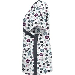 UA Wild Garden White Mock Wrap Scrub Top