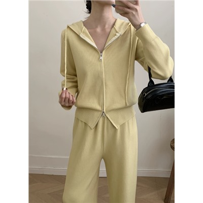 Женский свободный мягкий кардиган + широкие брюки, комплект из двух предметов