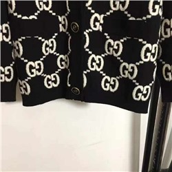 Женский жаккардовый однобортный кардиган с двойной буквой G  GUCC*I