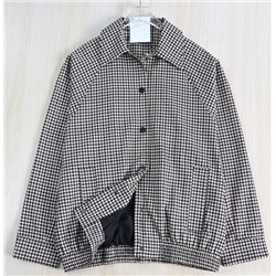 Модная куртка с клетчатыми лацканами и регланами АЙСИК*Л