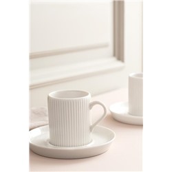 Ligne 2 li Kahve Fincan Seti - Beyaz - 90 ml