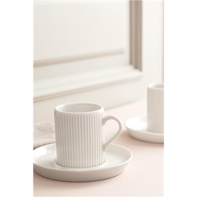 Ligne 2 li Kahve Fincan Seti - Beyaz - 90 ml