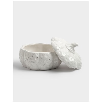 Емкость для хранения, 18х16 см, 1,3 л, керамика D, белая, в крапинку, Тыква, Light pumpkin