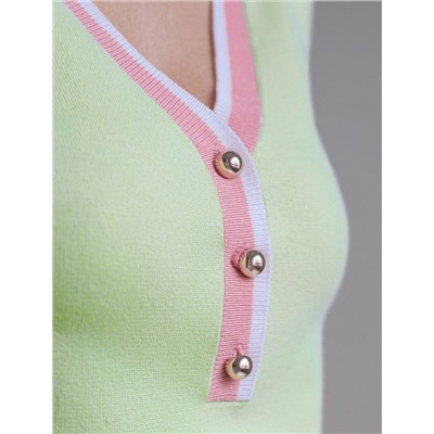 Джемпер с V-вырезом с коротким рукавом из вискозы